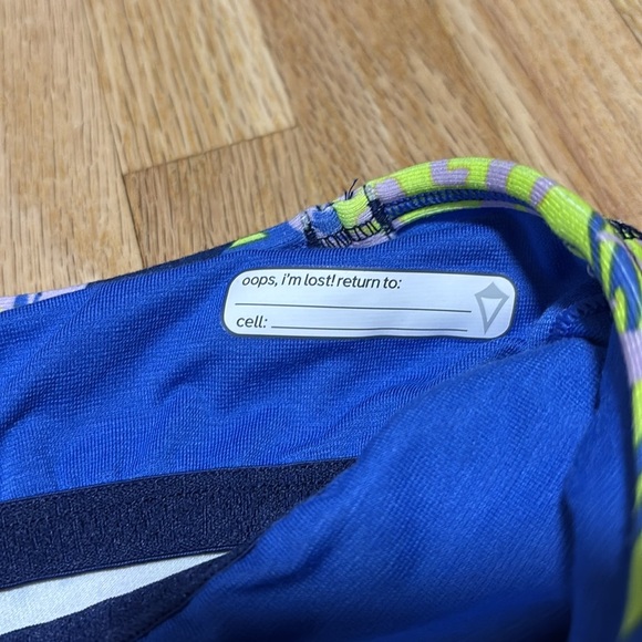 Ivivva by Lululemon Double Dutch Blue Athletic Tank Top with Patterned Straps - Picture 5 of 7